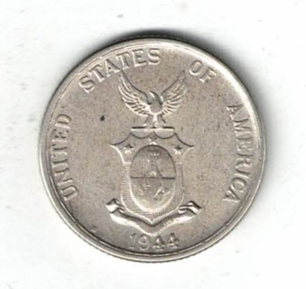 1944 S Philippines Silver Fifty Centavos Coin - Image 2