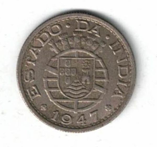 1947 Portuguese India Half Rupia Coin - Image 2