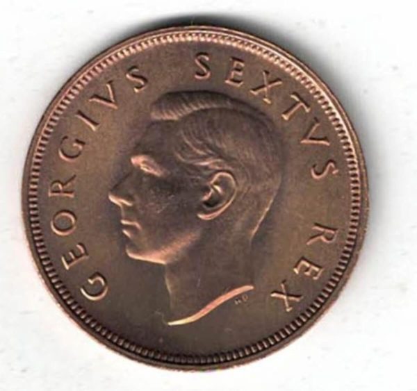 1952 South Africa Bronze Penny Coin - Image 2