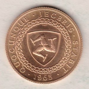 1965 Isle Of Man Gold Sovereign Coin. This full Sovereign coin was struck in 22 carat Gold and weighs approx. 7.98 grams.