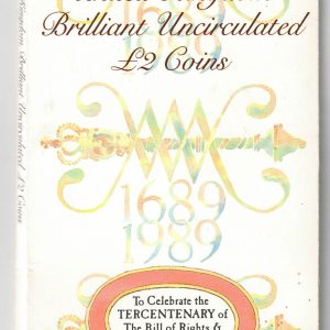 1989 two pound set Tercentenary Bill and Claim of rights, featuring Queen Elizabeth II on the Obverse. The coin is in stock.