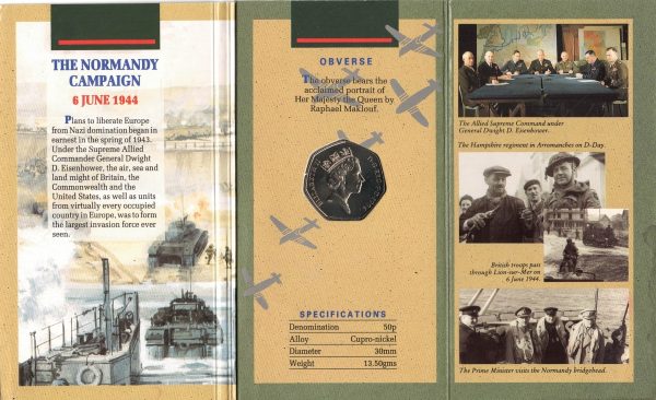 Four 1994 Fifty Pence coins D-Day Landings 50th Anniversary - Image 4