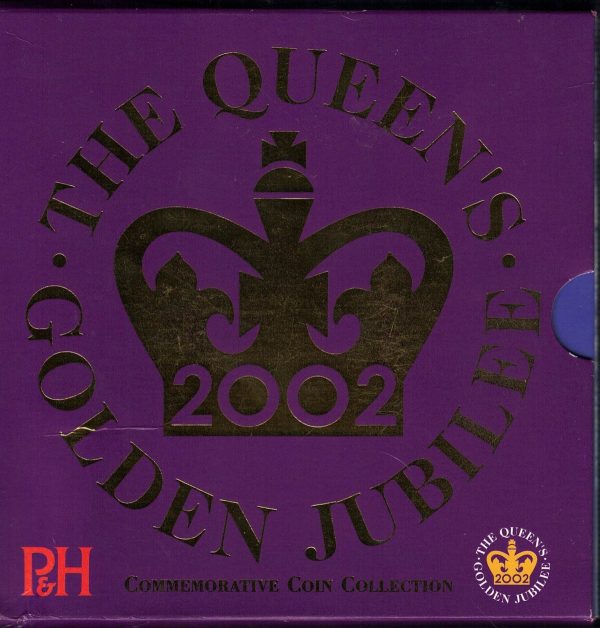 2002 Five pound coin Golden Jubilee Set , cupro nickel, featuring Queen Elizabeth II on the Obverse. The coin set is in stock.