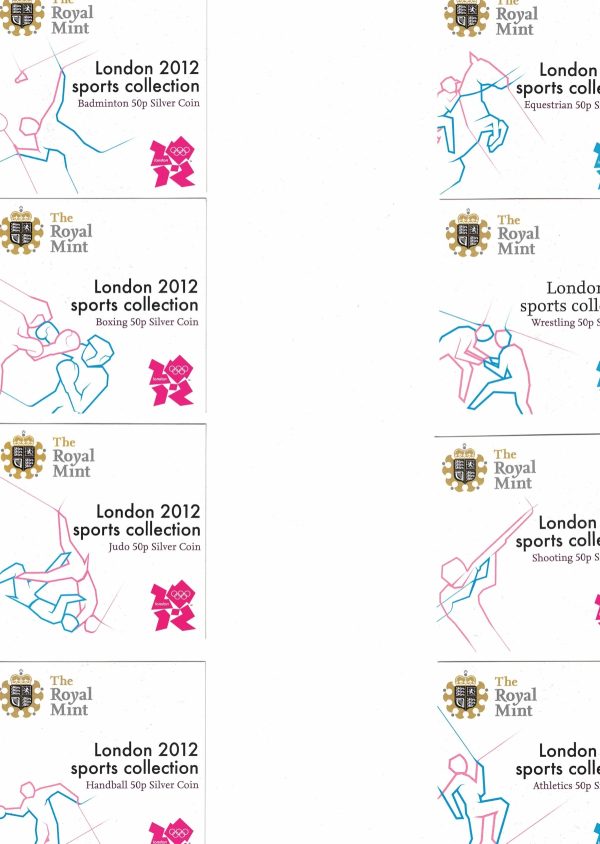 Full Set 2011 London 2012 Silver Fifty Pence Sports Collection - Image 8