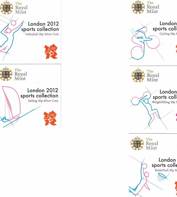 Full Set 2011 London 2012 Silver Fifty Pence Sports Collection - Image 9