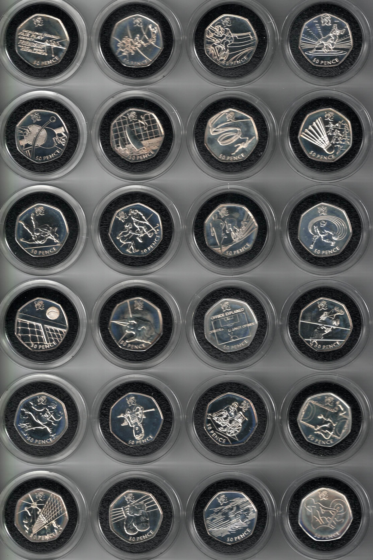 Full Set 2011 London 2012 Silver Fifty Pence Sports Collection - Image 4