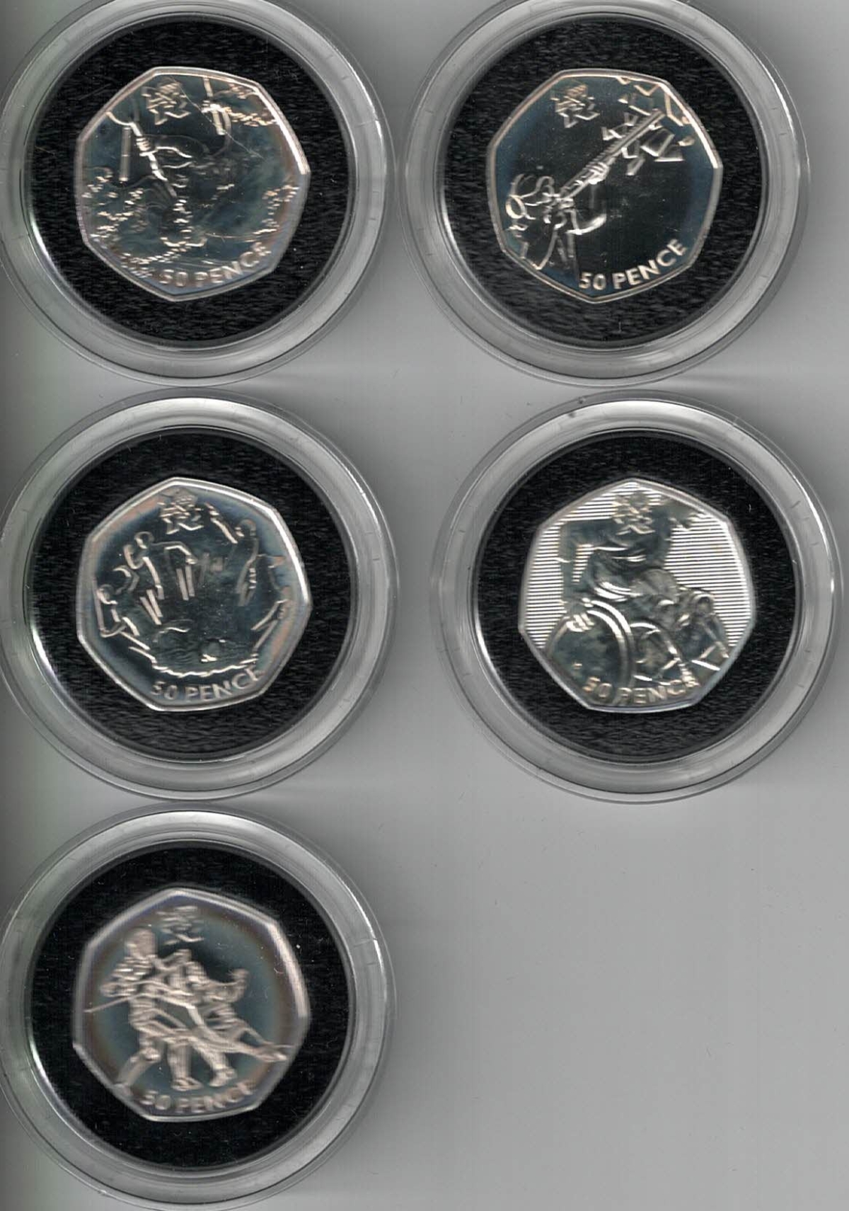 Full Set 2011 London 2012 Silver Fifty Pence Sports Collection - Image 6