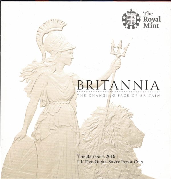 Boxed 2016 Silver Proof Five Ounce Britannia Coin - Image 3