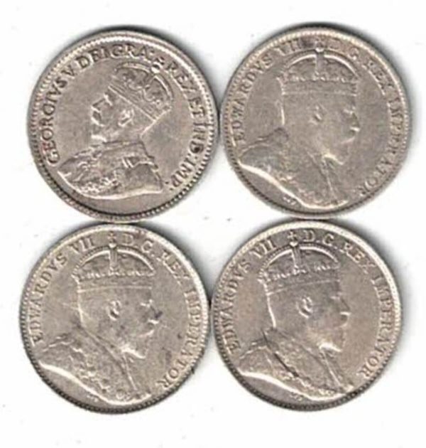 Four Canada Silver Five Cent Coins - Image 2