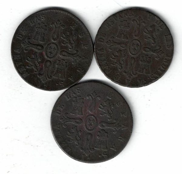 Three Spain Eight Maravedis Copper Coins - Image 2