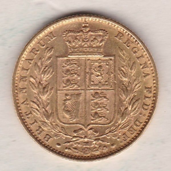 1882 M Gold Sovereign Coin - Shield Back - Image 2