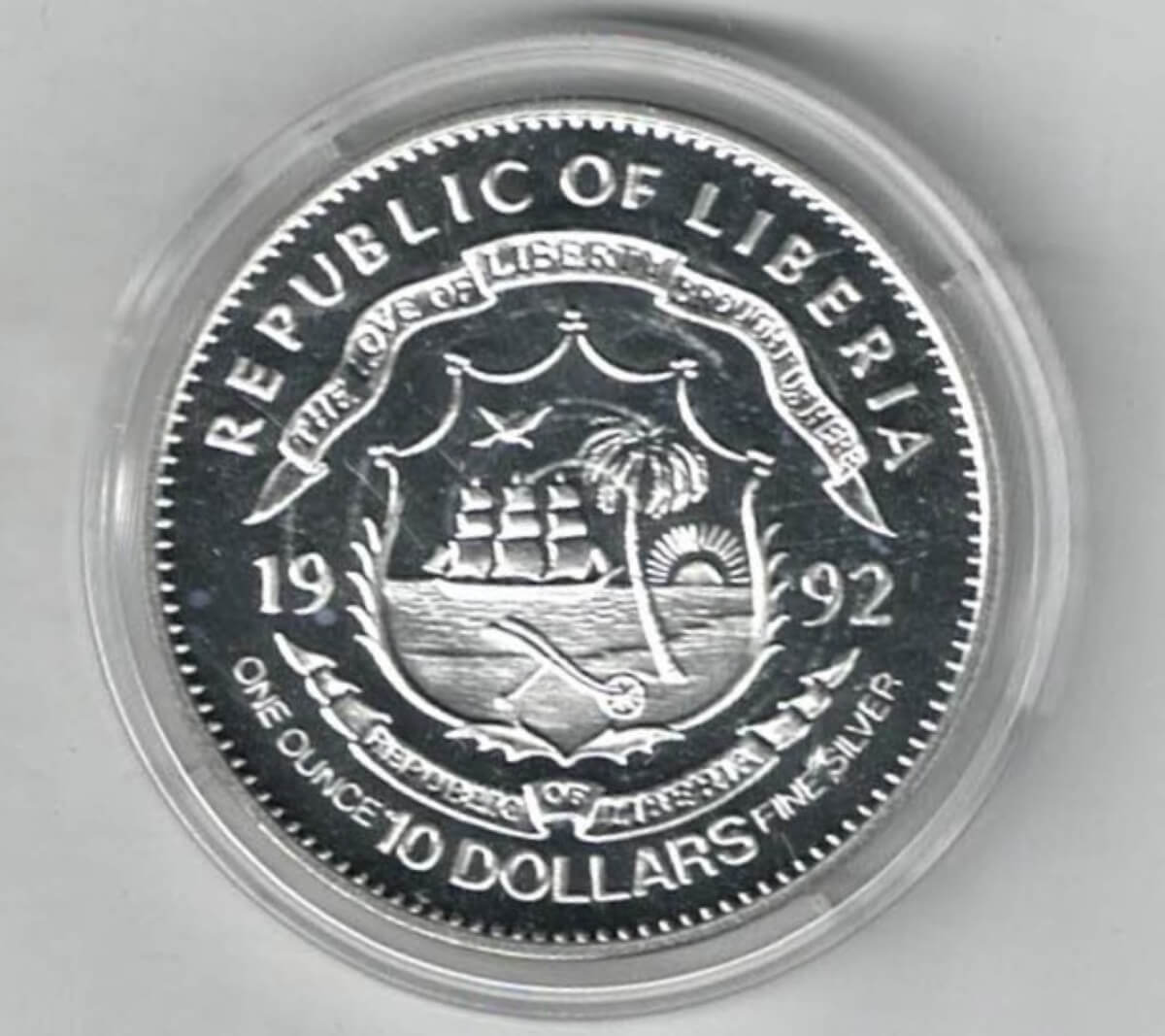 1992 Liberia Silver One Ounce Michael Schumacher - Image 2