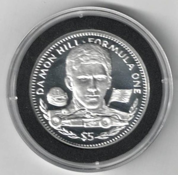 1994 Silver Liberia Half Ounce Damon Hill. This coin contains half an ounce of fine silver. All of our silver coins are in stock.