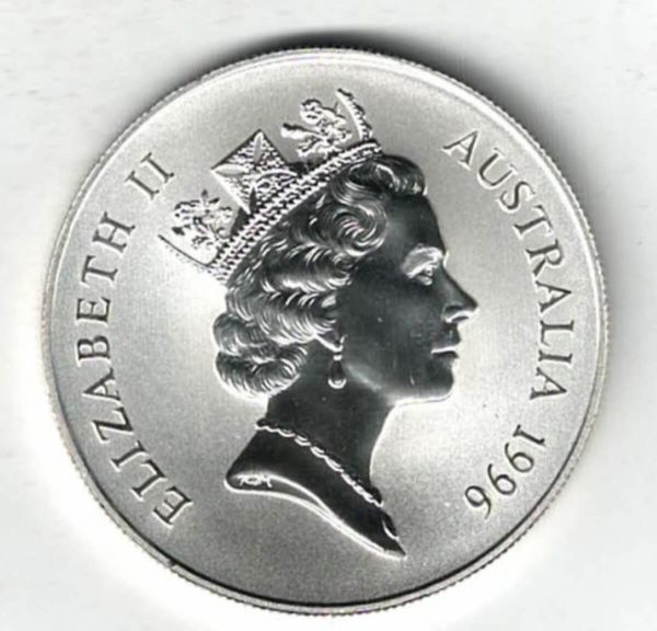 1996 C Silver Australia One Ounce Kangaroo Coin - Image 2