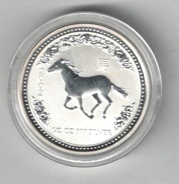 2002 Silver Australia Half Ounce Year Of The Horse . This coin contains half an ounce of fine silver. All of our silver coins are in stock.