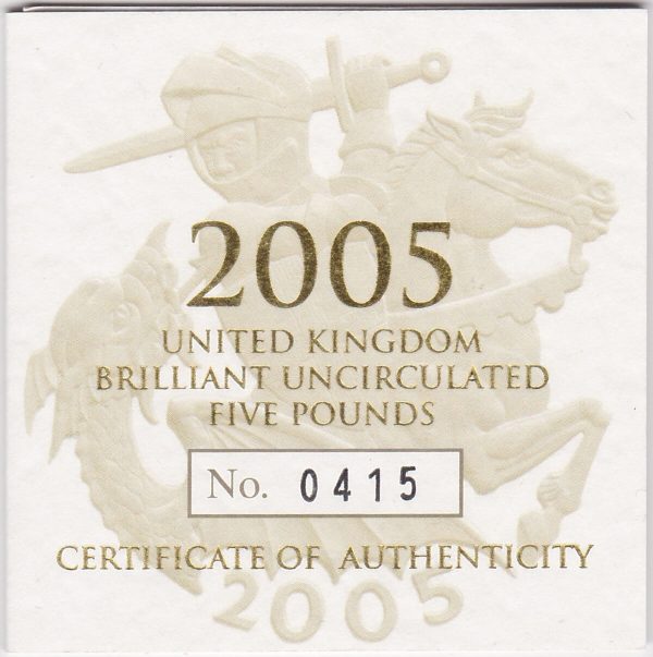 2005 Gold Five Pounds Brilliant Uncirculated - Image 3