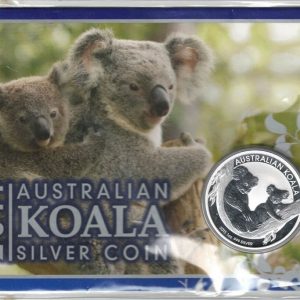 2011 Silver Australia One Ounce Koala. Elizabeth II is on the obverse, The Two Koala's is on the reverse. The coin contains one ounce of 999 fine silver.