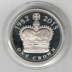 2015 Five Pounds Standard Silver Proof The Longest reigning monarch. This Standard proof coin comes boxed with certificate as issued by the royal mint.