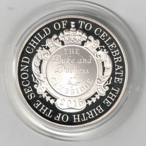 2015 Five Pounds Standard Silver Proof The Royal Birth. This Standard proof coin comes boxed with certificate as issued by the royal mint.