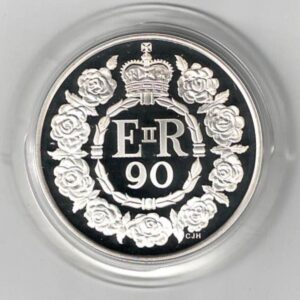 2016 Five Pound Silver Proof Queen's 90th Birthday Coin. Queen Elizabeth II on obverse. All coins are in stock for despatch. You are buying one coin.
