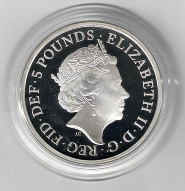 2018 Five Pounds Silver Proof 65th Coronation Anniversary - Image 2