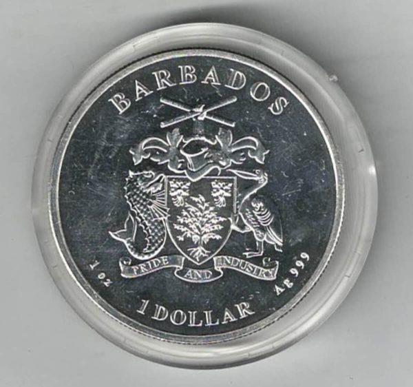 2021 Barbados Silver One Ounce Octopus Coin - Image 2