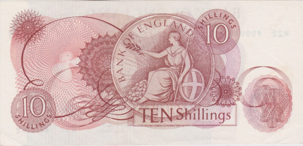 B296 Hollom Ten Shillings Replacement Banknote - Image 2