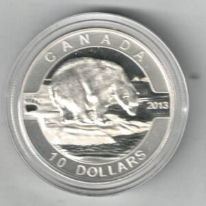 Boxed 2013 Canada Silver Half Ounce The Polar Bear Coin. This coin contains half an ounce of fine silver. All of our silver coins are in stock.
