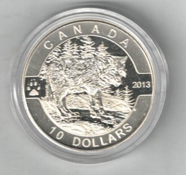 Boxed 2013 Canada Silver Half Ounce The Wolf. This coin contains half an ounce of fine silver. All of our silver coins are in stock.