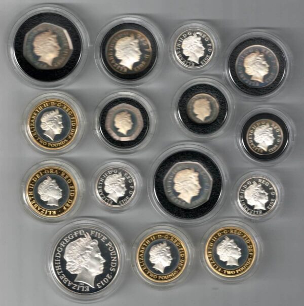 Boxed 2013 Royal Mint Fifteen Coin Silver Proof Set - Image 2