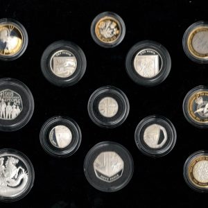 Boxed 2018 Royal Mint Thirteen Coin Silver Proof Set . This 2018 set comes with card box. All coins are in stock for despatch.