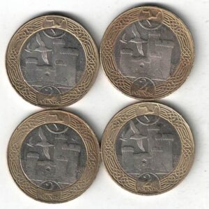 Four 2017 Isle Of Man Tower Of Refuge Two Pound Coins. The obverse features the portrait of Queen Elizabeth II facing right.