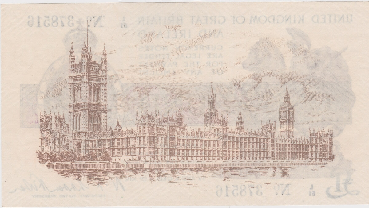 T24 Fisher One Pound Banknote L Over 51 - Image 2