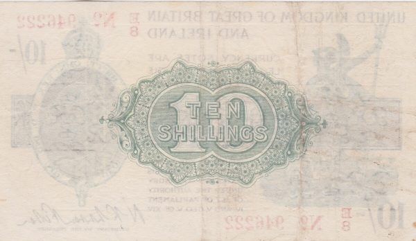 T26 Warren Fisher Ten Shillings Banknote - E over 8 - Image 2
