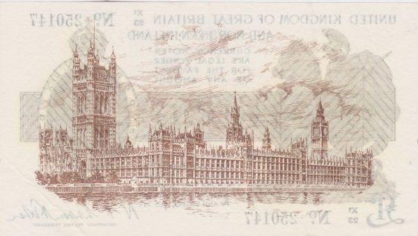 T34 Fisher Last Series One Pound Banknote - Image 2