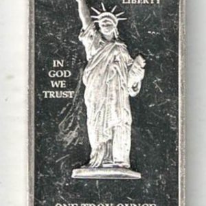 USA One Ounce Silver Bar Life And Liberty. All of our silver bars have been pre-owned and are in stock. This bar contains one ounce of 999 fine Silver.