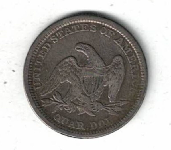 1856 USA Silver Quarter Dollar Coin - Image 2