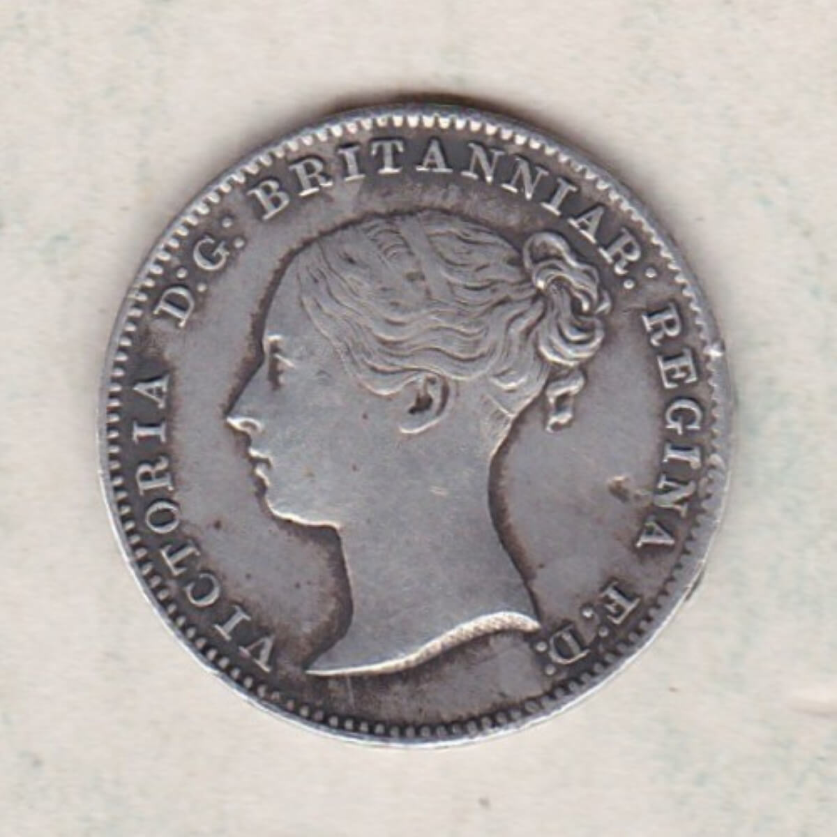 1863 Silver Threepence - Victoria Young Head - Image 2