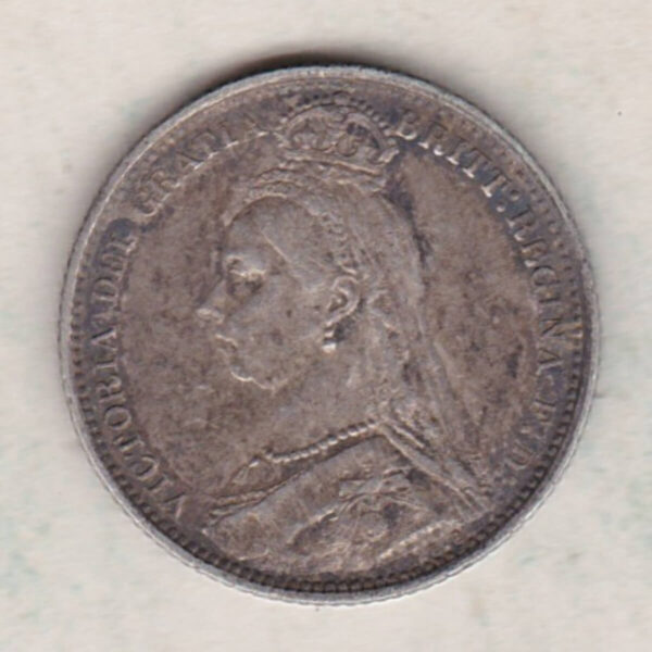 1889 Silver Sixpence – Victoria Jubilee Head - Image 2