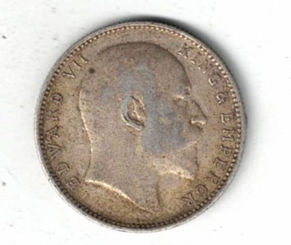 1903 Incuse B India Silver One Rupee Coin - Image 2