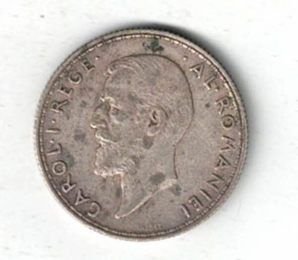 1914 Romania Silver Two Lei Coin - Image 2