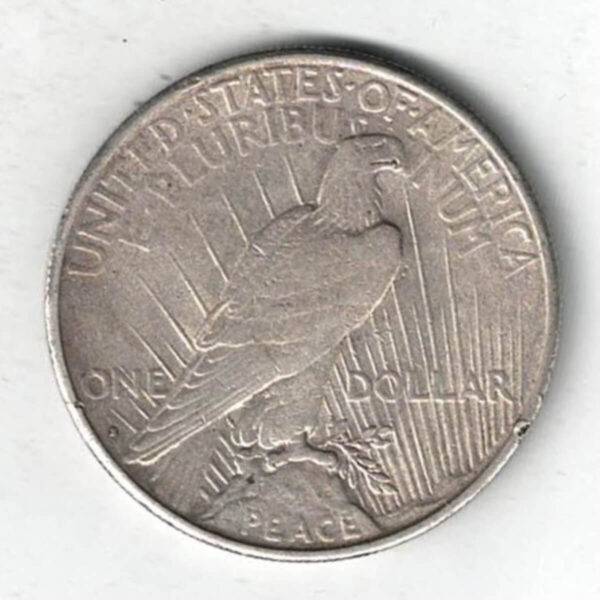 1922 S Silver USA Peace Dollar Coin - Image 2