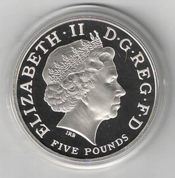 2002 Five Pounds Silver Proof The Queen Mother Memorial Coin - Image 2