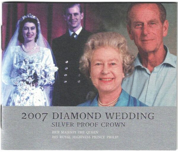 2007 Five Pounds Standard Silver Proof Diamond Wedding - Image 3