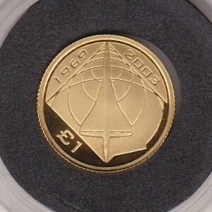2008 Alderney Gold Proof Twenty Fifth Ounce Coin. This coin was issued to celebrate the Concorde. Boxed with certificate.