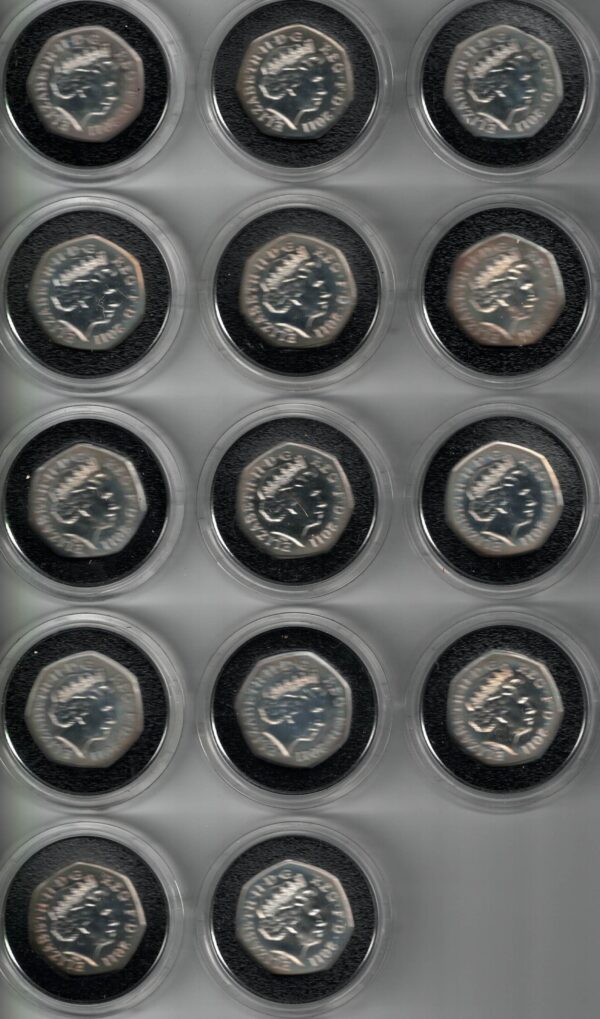 Full Set 2011 London 2012 Silver Fifty Pence Sports Collection - Image 4