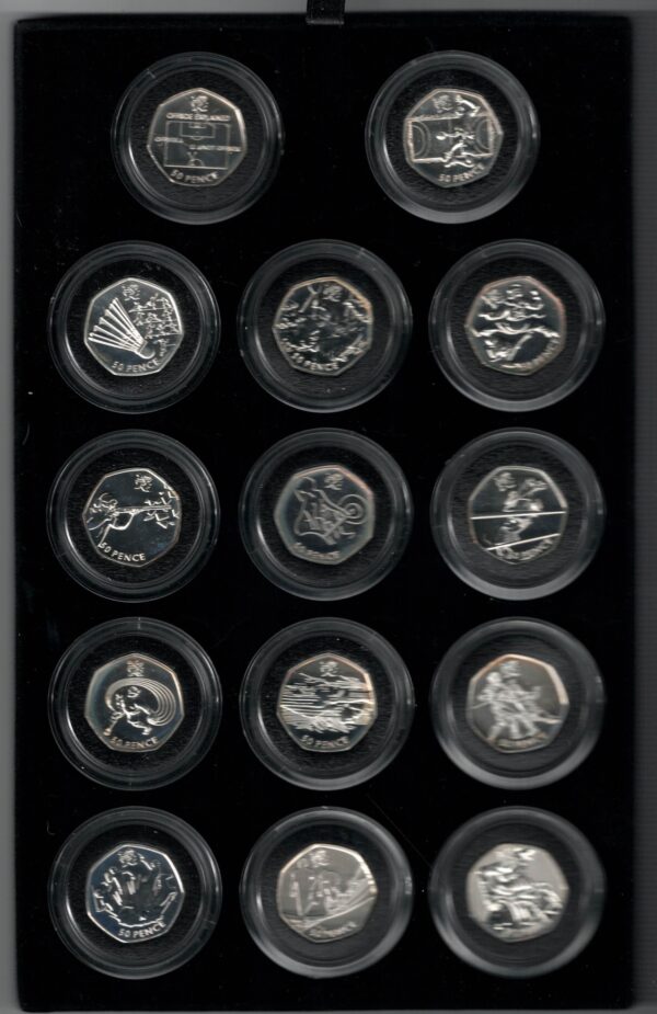 Full Set 2011 London 2012 Silver Fifty Pence Sports Collection - Image 2