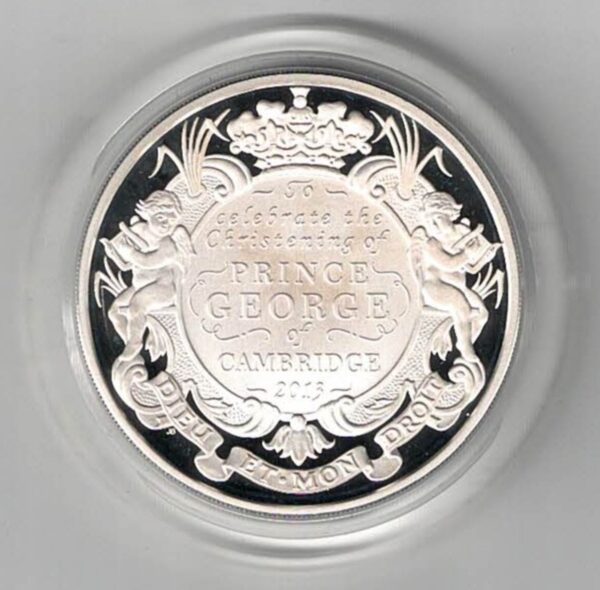 2013 Five Pounds Double Thickness Piedfort Silver Proof Prince George Christening. All coins are in stock for despatch. You are buying one coin.
