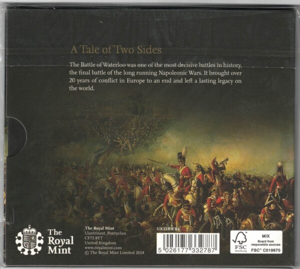 2015 Five Pounds Coin Battle Of Waterloo - Image 2