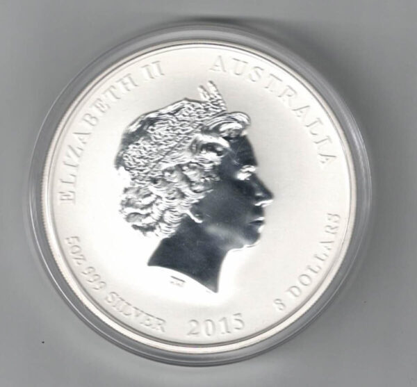 2015 Australia Lunar Year Of The Goat Silver Five Ounce Coin - Image 2